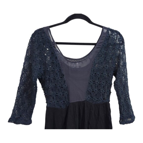 FREE PEOPLE Black Midi Dress "Lonesome Dove" Size 8 - Picture 3 of 9